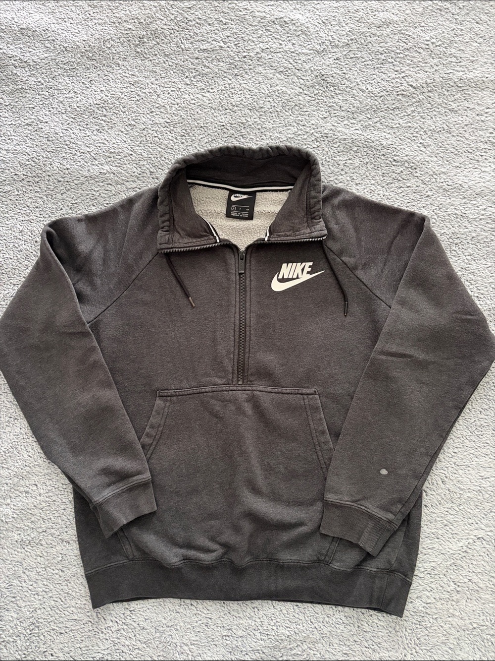 Nike Charcoal Gray Quarter-Zip Fleece Pullover